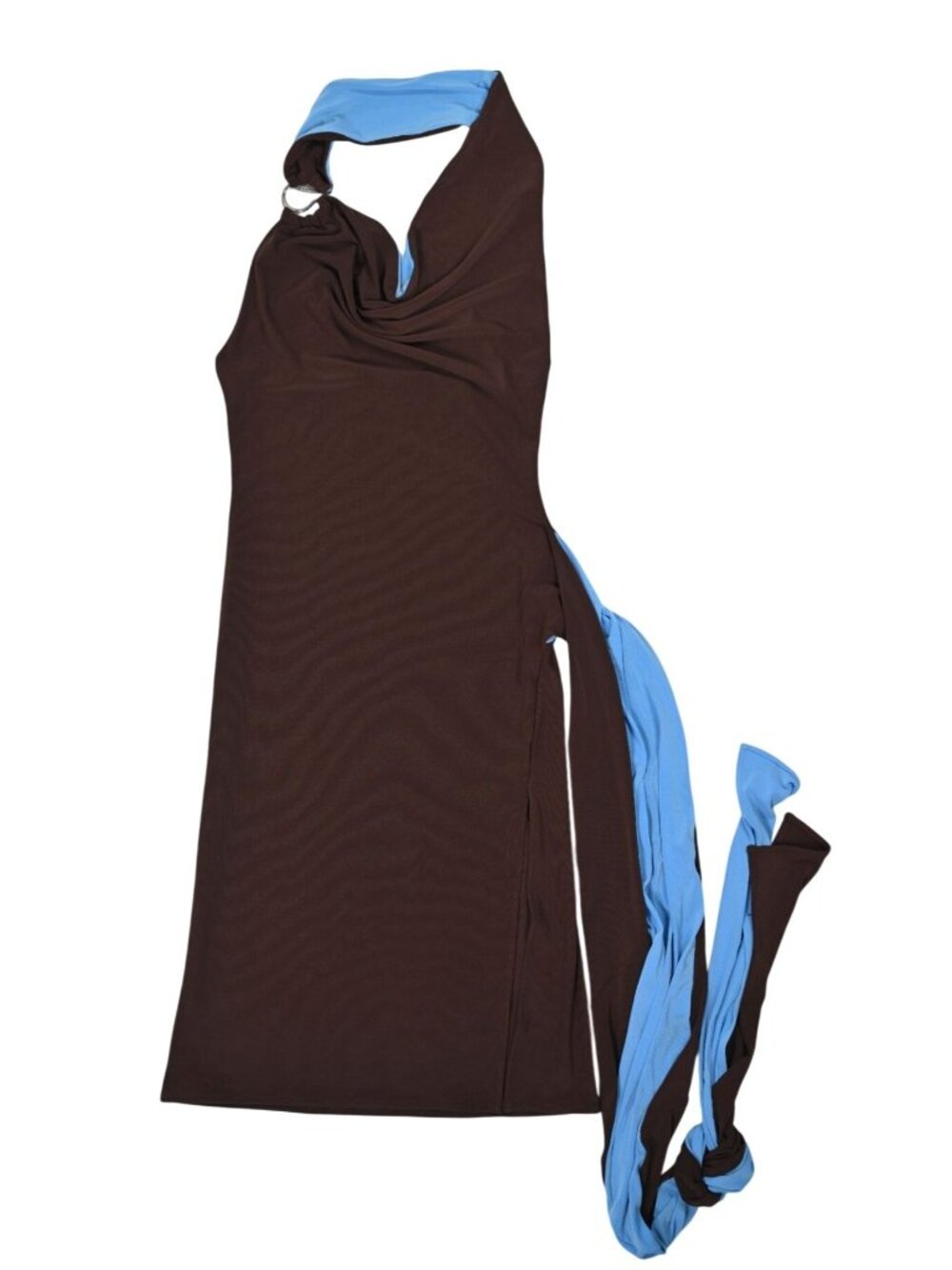 Coperni Bi Color Twisted Dress in Brown